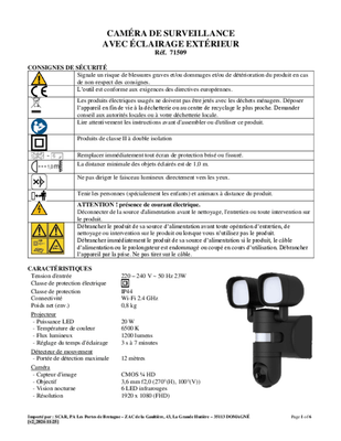 41 - Motoculture, Outillage Ferme et Jardin  - Outillage jardin et ferme - Caméra de surveillance avec éclairage extérieur