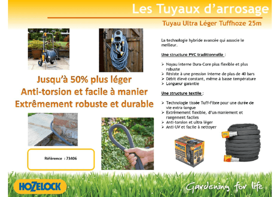 41 - Motoculture, Outillage Ferme et Jardin  - Pompes et accessoires arrosage - Tuyau hybride 25 m TUFFHOZE