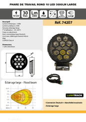 18 - Eclairage Signalisation 12V - Phares de travail - Phare de travail rond 30W 10 LED
