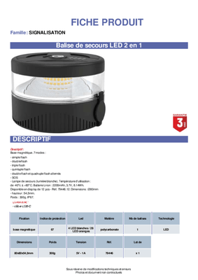 18 - Eclairage Signalisation 12V - Eclairage signalisation - Balise de secours