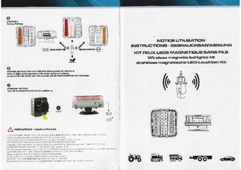18 - Eclairage Signalisation 12V - Feux agricole, Rampe élcairage - Kit d’éclairage LED sans fil aimanté