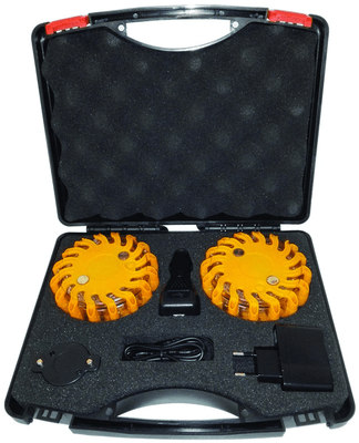 18 - Eclairage Signalisation 12V - Gyrophare - Malette de 2 balises magnétiques