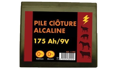 11 - Clôture, Patura - Batteries et piles - Pile saline 9 V 175 Ah