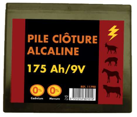 11 - Clôture, Patura - Batteries et piles - Pile saline 9 V 175 Ah