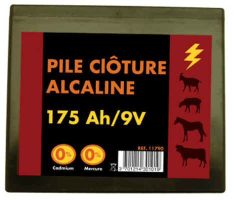 11 - Clôture, Patura - Batteries et piles - Pile saline 9 V 175 Ah