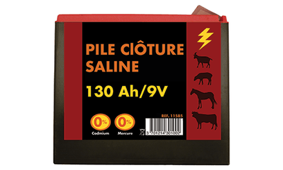11 - Clôture, Patura - Batteries et piles - Pile saline 9 V 130 Ah