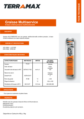 30 - Huile, graisse et lubrifiant - Graisses - Graisse multiservice