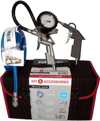 42 - Nettoyeur Haute Pression, Aspirateur, compresseurs, outils pneumatique - Compresseurs - Kit 6 accessoires d'air