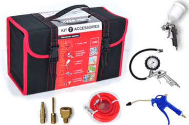 42 - Nettoyeur Haute Pression, Aspirateur, compresseurs, outils pneumatique - Compresseurs - Kit 7 accessoires d'air