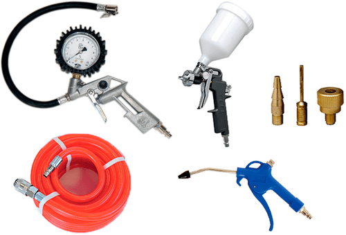 42 - Nettoyeur Haute Pression, Aspirateur, compresseurs, outils pneumatique - Compresseurs - Kit 7 accessoires d'air