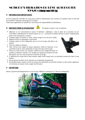 41 - Motoculture, Outillage Ferme et Jardin  - Outillage jardin et ferme - Cric lève autoportée latéral 300 kg
