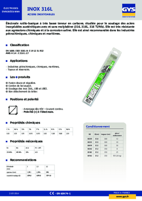 57 - Soudure - Electrodes - Electrode inox Ø 3,2 mm