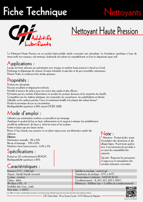 22 - Matière consommables atelier, Hygiène - Hygiène - Nettoyant haute pression 20L
