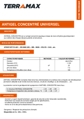52 - Produits froids - Antigel - Antigel concentré universel
