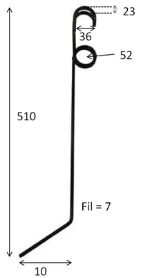 45 - Pièces d'usure et travail du sol - Divers - Dent de herse étrille adaptable 7 mm