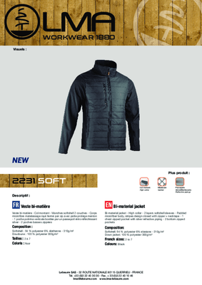 24 - Equipement et protection individuelle - Habillement - Blouson SOFT