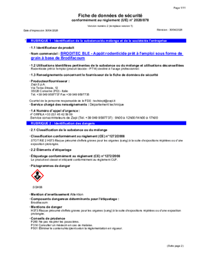 38 - Lutte anti nuisibles - Produits anti nuisibles - Raticide BRODITEC blé