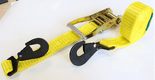 53 - Quincaillerie - Accessoires portails - Sangle à cliquet avec mousqueton vertical 5 T 4 m