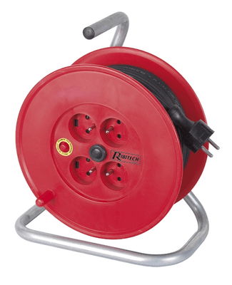 19 - Electricité 220V - Prises, rallonges - Enrouleur électrique mécanique 15 m