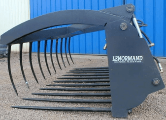 Manutention - Outils de manutention - Fourche pour chargeur avec et sans grappin.