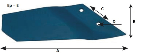 45 - Pièces d'usure et travail du sol - Divers - Aileron coudé court droite pour SMARAGD Lemken adaptable