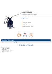 Equipement d'atelier - Graissage - Burette à l'huile