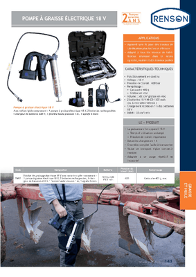 23 - Equipement atelier - Divers - Pompe a graisse électrique 18 V