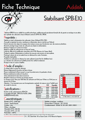 09 - Carburant et transfert - Additifs - Stabilisant SPB Essence