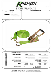 53 - Quincaillerie - Accessoires portails - Sangle d'arrimage à cliquet 12M 5T