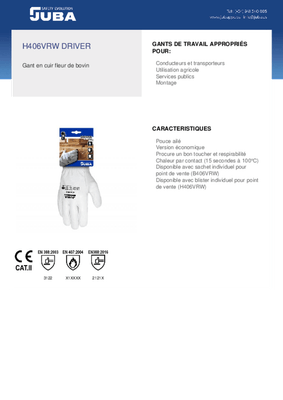 24 - Equipement et protection individuelle - Gants - Gants pour conduite d'engins DRIVER