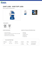 24 - Equipement et protection individuelle - Gants - Gants de travail manipulation lourde TUFF 1 mm 