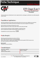 09 - Carburant et transfert - Additifs - ETF CLEAN entretien diesel