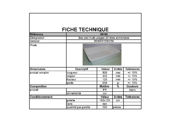 41 - Motoculture, Outillage Ferme et Jardin  - Outillage jardin et ferme - Bac alimentaire 20L
