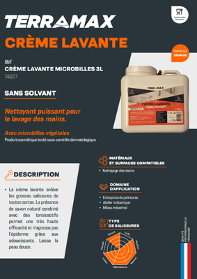 Consommables atelier - Hygiène - Crème lavante microbille
